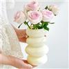 BLOFLO STU BLOFLO Vaso da fiori idroponico in vetro colorato, 17,8 cm, colore giallo latte, geometrico vaso in vetro per arredamento moderno per la casa e l'ufficio