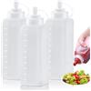 BORDEAG 3 Pezzi Bottiglia Squeeze di Plastica, Oliera Plastica,Squeeze Bottle, 1000ml Bottiglia per Squeeze con Tappi, Cucina Flacone Dosatore, Prova di Perdite per Liquidi Olio Ketchup Senape Maionese Salse