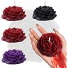 WEILAOK Candela a bassa temperatura, romantica candela a rosa, set di candele floreali, candele da donna, realizzate a mano in cera di soia senza fumo, nucleo in cotone senza fumo, rosso, viola e nero