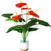 YXYQR Piante finte realistiche, 65 cm, piante artificiali di anthurium rosso con vaso, pianta tropicale in vaso finto per soggiorno, tavolo, bagno, camera da letto, decorazione per la casa