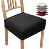 BalladHome Coprisedie 6 Pezzi Coprisedia Elasticizzato Universale Jacquard Coprisedie per Sedia Fodere per Sedie da Cucina Lavabili Removibili Coprisedia Seduta per Hotel Ristorante (Nero, 6 Pezzi)-TB