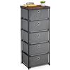 Relaxdays Cassettiera in Stile Industriale, Comò con 5 Cassetti e Ripiano Tessuto, Metallo, 105x43x33 cm, Grigio Marrone