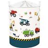 Clastyle Ceste Biancheria Bambini Auto Cestino Giocattoli Vestiti Impermeabile per Ragazzo Cestino Portaoggetti per Bagno Cameretta Bucato, Veicolo Blu, 40x50 cm