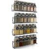 comforder 4 Portaspezie da Parete in Metallo per 24 Barattoli, Argento