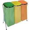 Artex Eco-Fix 3 Portasacchetto per la Raccolta Differenziata con Coperchi, 96 cm Lunghezza x 42 cm Larghezza x 78 cm Altezza, Verde/Giallo/Arancio