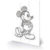 Disney Stampa Artistica da Parete in Legno di Topolino (Design Vintage con Schizzo) 20 cm x 29,5 cm, Prodotto Ufficiale
