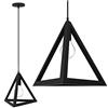 BAKAJI Lampadario Lampada a Sospensione da Soffitto Piramide 30cm in Metallo Design Moderno Portalampada E27 Lampadina Max 40W Illuminazione Arredamento Casa con Kit Montaggio Incluso (Nero)