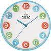 MPM Quality Orologio da parete colorato per bambini in plastica, blu/colorato, grandi cifre 3D colorate, movimento al quarzo Sweep