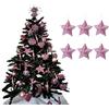 Simply Products Palline decorative per albero di Natale, 3D, glitterate, confezione da 6 - 8 cm, colore: rosa cipria