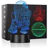 ZNZ Lampada da notte a LED 3D 16 colori Lampada da tavolo a LED dimmerabile con telecomando per bambini, luci 3D Illusioni ottiche Lampada da tavolo per arredamento (Star Wars)