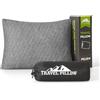 PEUJEW Piccolo cuscino in memory foam triturato, cuscino da campeggio, cuscino da viaggio - Comprimibile medio rigido, copertura traspirante, ideale per escursioni, aereo e auto, HT02001GS