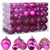 ZFYQ 100Pcs Palle di Natale, Set di Palline Decorative da Appendere per Decorazioni Natalizie per L'albero, Rosa