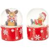 Dekohelden24 Bellissimo Set di 2 Piccolo Palle di Vetro con Neve, Circa 5 x 3,5 cm/Ø 3,5 cm