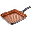 SAN IGNACIO Bronze | Padella Grill Antiaderente di 28 x 28 x 4,5 cm | Alluminio Pressofuso | Distribuzione Efficiente del Calore | Con Manico Soft Touch | Adatta a Ogni Tipo di Piano Cottura