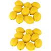 Zhhuoc 20Pcs Giallo Simulazione Limone Artificiale Frutta Finta Disply Alberi per la Decorazione Domestica Frutta Artificiale Piante Artificiali e Casa Festa Decorazione Frutta Artificiale