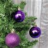 Top Sale Set di 24 palline per albero di Natale infrangibili da appendere all'albero di Natale, 30 mm, colore viola, finitura opaca, lucida e glitterata, viola