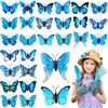 ERBO 50 pezzi blu farfalle decorazioni con spille di sicurezza, spille in PVC, decorazione per cameretta dei bambini, decorazione curtains, tavolo da lavoro, ufficio (blu)