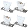 Cutelec 4 pezzi meccanismo blocco cavo 3 linee puleggia girevole bianco plastica acciaio inox staffa tende pacchetto intrecciato bambù