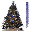 Simply Products Filo di perle da 3 m di lusso per decorazione albero di Natale e stanza, ghirlanda con perle da 8 mm, catena da 3 m (Blu reale)
