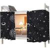 OhMill Tenda per Letto a Castello del Dormitorio, Tenda a Baldacchino Protezione UV, Tenda Oscurante, Tenda per Camera da Letto, 1,5x2m, Universo