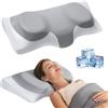ABLEGRID Cuscino cervicale in memory foam, cuscino sagomato per dolore al collo e alle spalle, cuscino ergonomico per il letto, cuscino di supporto sagomato per chi dorme di lato, schiena e stomaco