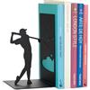 Balvi Fermalibri Backswing Colore Nero Fermalibri da scaffale e libreria con giocatore di golf Metall