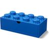 Room Copenhagen Lego Storage Brick 8 Desk Drawer, 8-Stud Stackable Tabletop Storage Box, 12.4 x 6.2 x 4.4 in, Bright Blue