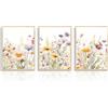 Dazzlewall Poster Decorazione murale fiori selvatici Acquerello Poster murale botanico per camera da letto Soggiorno Decorazione 12x16 in Senza cornice Set di 3
