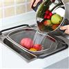 BAKAJI Cestello Scolapasta Estensibile per Lavello Cucina Colpasta Lava Verdure Frutta in Acciaio Inox con Manici Allungabili Fino a 55cm Accessori Cucina