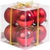 Fratelli Pesce 8326 - Set 8 Palline di Natale Rosse 8 Cm Per Albero e Decorazioni Natalizie