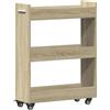 vidaXL Mobile con Ruote Rovere Sonoma 60x22x79 cm in Legno Multistrato, armadietto da Salotto