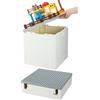 SHIMOYAMA Scatola Pieghevole con Coperchio a Base Piatta per Duplo, Contenitore Impilabile da 25L con Base di Costruzione Separata per Lego, Contenitore Pieghevole da 23,6 Litri per Stoccaggio Lego