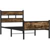 vidaXL Giroletto Senza Materasso Rovere Fumo 100x190 cm in Truciolato, Letto Singolo, arredo Camera da Letto, Telaio Letto, Mobile per Camera da Letto