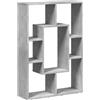 vidaXL Libreria Grigio Cemento 63x20x90 cm in Truciolato, scaffale per Libri, Porta Libri, Ripiani portaoggetti, Ripiani per Libri