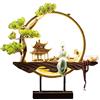 JISADER Lampada a LED Riflusso Bruciatore di Decorazione Figurine Luce Notturna Porta Creativo in Stile Cinese per Soggiorno con Portico da, Stile K
