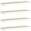 vidaXL Scaffali a Parete 4 pz Rovere e Bianco 90x23,5x3,8 cm in MDF