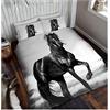 GC GAVENO CAVAILIA Set di biancheria da letto singolo, composto da copripiumino singolo, in morbida microfibra 3D con cavallo (135 x 200 cm), lussuoso set di biancheria da letto singolo con federa