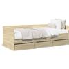 Festnight Divano Letto Singolo con Contenitore e Cassetti in Legno Multistrato Rovere Sonoma 75x190 cm