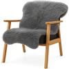 KARAT Pelliccia di agnello vera - Charcoal Grey Fodera soffice per sedia, tappeto decorativo in pelliccia di pecora per soggiorno e cameretta dei bambini, cuscino per seduta, pelliccia decorativa, con