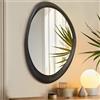 AAZZKANG Specchio irregolare nero asimmetrico da parete con moderna cornice in legno, grande, per bagno, camera da letto, soggiorno, ingresso, 60 x 40 cm