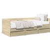 Festnight Divano Letto Singolo in Legno Multistrato Rovere Sonoma Con Contenitore e Cassetti 90x190 cm