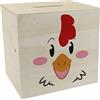 speecheese Salvadanaio in legno con simpatico viso di polli - per bambini piccoli una divertente idea regalo per i tuoi bambini per i tuoi soldi in tasca in un salvadanaio speciale con viso di animali