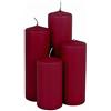 Spetebo Set di 4 candele in vera cera, colore rosso bordeaux, candele dell'Avvento, in 4 diverse altezze, per Natale, inverno, avvento