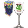 Dor BICCHIERE 40 ANNI Calice vetro Gadget stampato idea regalo festa 40° Compleanno