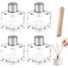 KUYOEJAR Bottiglie diffusore a bastoncini vetro 50ml 4 pezzi | Contenitori profumo ambiente fai da te | Ricambio flaconi diffusore oli essenziali | Vasi profumatori decorativi per casa, ufficio, rega