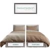 PARAMAISON Copripiumino Bicolore 2Face in Microfibra Anallegirca, Double Face, Reversibile, 350 gr/mq, Sabbia-Tortora, Matrimoniale 250x200 cm
