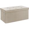 IlGruppone Pouf Contenitore in Velluto Rettangolare Moderno Panca Fondo Letto Cassapanca Soggiorno Panchina per Ingresso Scarpiera Sgabello Panca Moderna - Crema