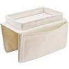 Tiiyee Organizer per braccioli per divani, Tasche Laterali per divani Braccioli per sedie Vassoio per braccioli Pieghevoli Borsa da Letto sospesa Portaoggetti da Comodino con Fessure(Bianco cremoso)