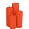 Spetebo Candele a pilastro in vera cera, colore rosso, 4 candele dell'Avvento, in 4 diverse altezze, per Natale, inverno, avvento