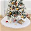 OPAHUTER Gonna per Albero di Natale, Gonne per Albero In Morbida Pelliccia Sintetica Gonna per Albero di 90 cm/36 inch di Diametro per Decorazioni per la Casa di Festa di Capodanno di Natale (Bright)